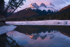 The Three Sisters in Spring, Canmore, AB, Canada