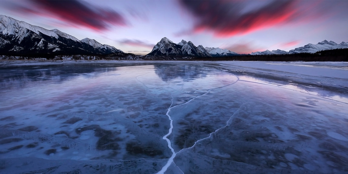 A long exposure over cracked ice at Preachers Point. Photo: Sarah Lyndsay